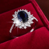 Prsten Vionne s modrým kamenem